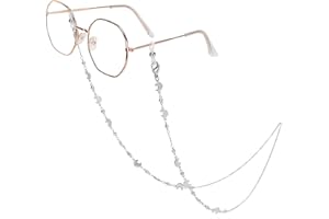 HONGEELY Eyeglass Chain Silver Stainless Steel Handmade Necklace for Reading Glasses Sunglass Beaded Chains for Men Women