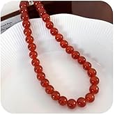 Chinese Style Red Jade Necklace, Luxurious Hetian Jade and Ruby Pendant Necklace for Women, Elegant Collarbone Chain（10MM）