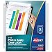 Avery 5-Tab Sheet Protector Dividers, Easy Print & Apply Clear Labels, Index Maker, White Tabs, 1 Set (75500) primary