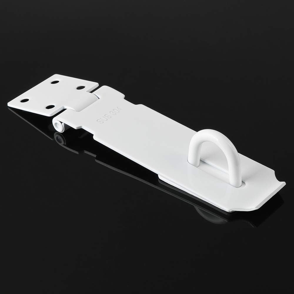 Sayayo SUS304 Stainless Steel Padlock Hasp Door Lock Shed Lock, 5-Inch Heavy Duty Hasp and Staple Door Clasp Gate Latch - Image 4