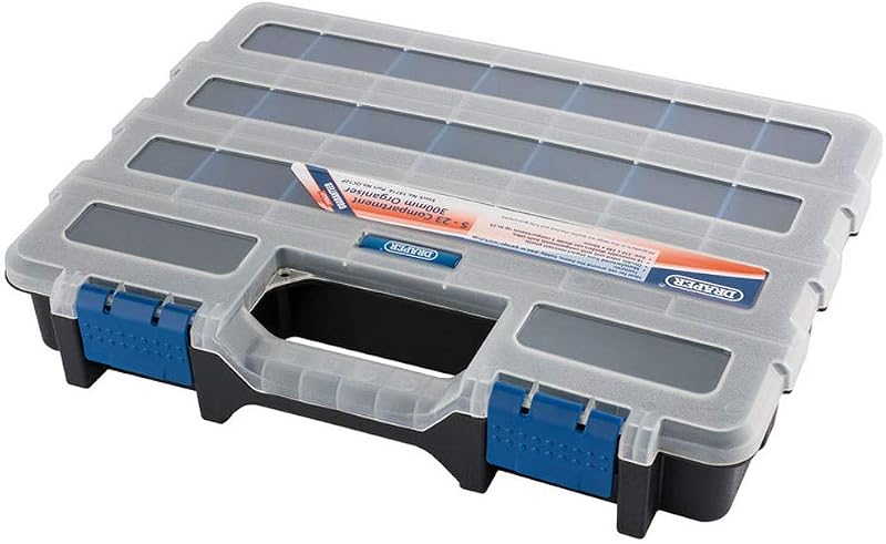 Draper 14716 12-Inch Blue Multi Compartment Organiser for Screws Nails