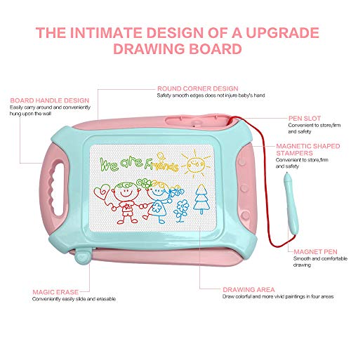 Magnetic Drawing Board for Toddlers,Travel Size Toddlers Toys A Etch Toddler Sketch Colorful Erasable with One Carry Bag Boys Girls Age of 2 3 4 5 6