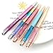 Ballpoint Pens, 5 PCS Rose Gold/Blue/Purple/Pink/Rainbow Metal Pens Desk Accessories, Black Ink Bling Dynamic Liquid Diamond Pen Christmas Gifts for Women
