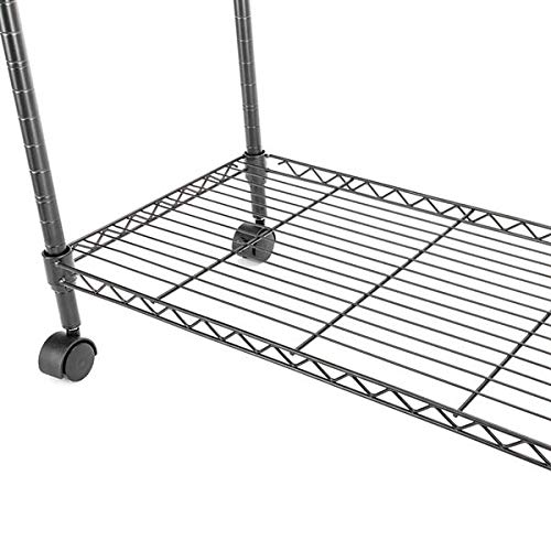 HomVent 2-Tier Metal Rolling File Cart Mobile File Cart Portable File Cart with Wheels (60 x 32 x 70cm)
