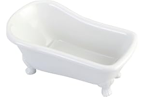 KINGSTON BRASS BATUBW 7" Length Ceramic Tub Miniature with Silver Claw Foot, White