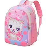 CHERUBIC Kids Toddler Cute Backpack Little Cartoon Travel Lightweight Bag Daypack For 3 Girls Boys (Cat Pink)