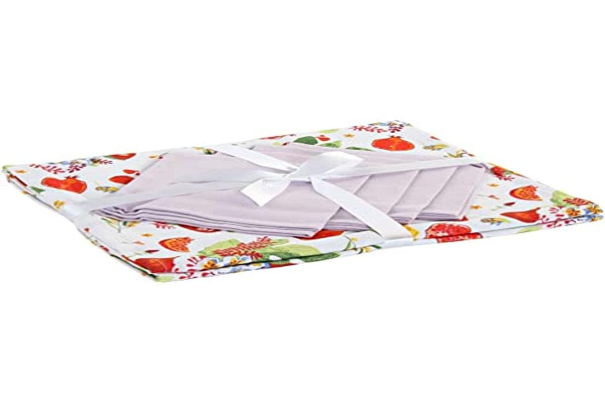 Home Decor DKD Tropical Cotton Tablecloth and Napkins (150 x 150 x 0.5 cm) (Pack of 5)