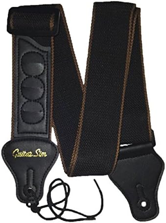 Premium Guitar Strap w/Black Leather Ends &amp; 3 Pick Holders