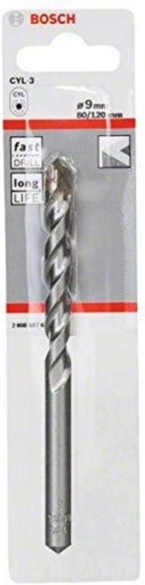 Bosch CYL-3 Concrete Drill Bit, Silver, 9 x 80 x 120 mm, diameter 9 x 80 x 120 mm