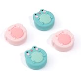 GeekShare Cute Animal Theme Silicone Joycon Thumb Grip Caps,Compatible with Nintendo Switch/OLED/Switch Lite,4PCS - Frog &amp; Axolotl