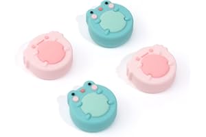 GeekShare Cute Animal Theme Silicone Joycon Thumb Grip Caps,Compatible with Nintendo Switch/OLED/Switch Lite,4PCS - Frog & Axolotl