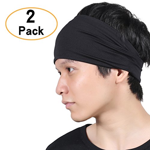 Headbands for men and women - sweat wicking turban elas…