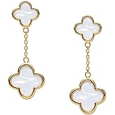 HighSpark Clover Dqngle Earrings for Women | Four Leaf Dangle Stud Earrings for Women | Lovely Gift