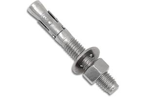 INI MONI 1/2" x 3-3/4 inch Wedge Anchor, Stainless Steel Concrete Anchors, Heavy Duty Expansion Bolt Fasteners for high Strength Concrete Bricks/Blocks, Natural Stone, 5 pcs