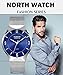 Ultra Thin Mens Watches, Fashion Waterproof Wrist Watch for Men, Analog Wristwatch with Silver Mesh Band (Blue)