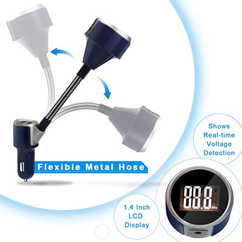 image for ZIPOUTE Bluetooth FM Transmitter for Car, V4.2 Wireless Radio Adapter 