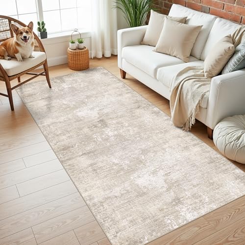 Abstract Washable Runner Rug 3x8