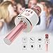 REVOQUE Wireless Bluetooth Karaoke Microphone - Built-in Speaker Works with Apple iPhone Android iPad LG Samsung Smartphone PC - Rose Gold