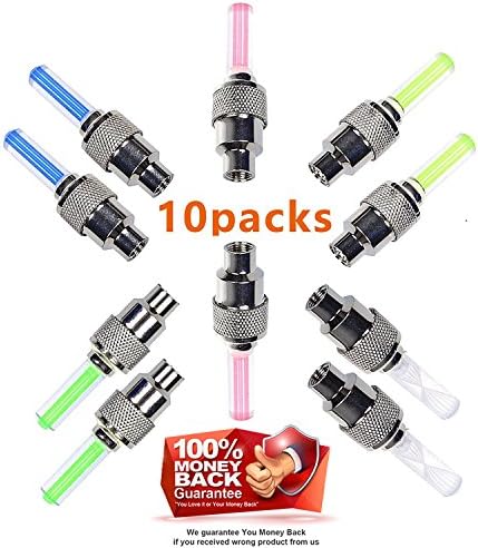 LINKCITY CREATIVE 10 Pack of Led Flash Tyre Wheel Valve Cap Light For Car Bike Bicycle Motorbicycle Wheel Light Tire (2 x Red, 2 x Yellow, 2 x Blue, 2 x Green, 2 x Colorful)