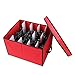 Primode Xmas Light Box Organizer | Holiday Light Storage Box with Lid (15” x 12” x 10”) (Red)