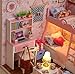 Cuteroom Wood Dollhouse Miniature Kit DIY Doll House Room with Furniture Cover Toy Artwork Gift