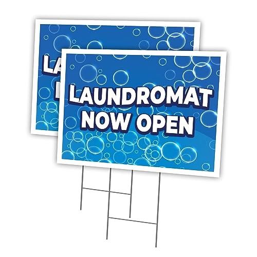 Laundromat 2 Pack Of 12" x 16" Yard Sign & Stake | Advertise Your Business | St…