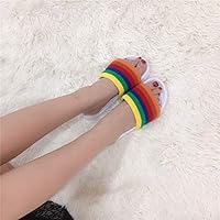 rainbow thick soled slippers