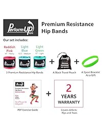 Juego de 3 bandas deportivas de resistencia premium para cadera