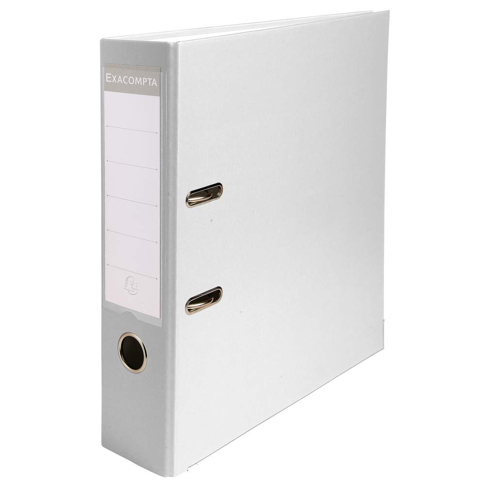 Exacompta - Ref 918402B - PP Lever Arch File - 320 x 290mm in Size, Suitable for Storing A4 Documents, 75mm Spine, Reinforced Finger Pull & Bottom Edge - White — image 1