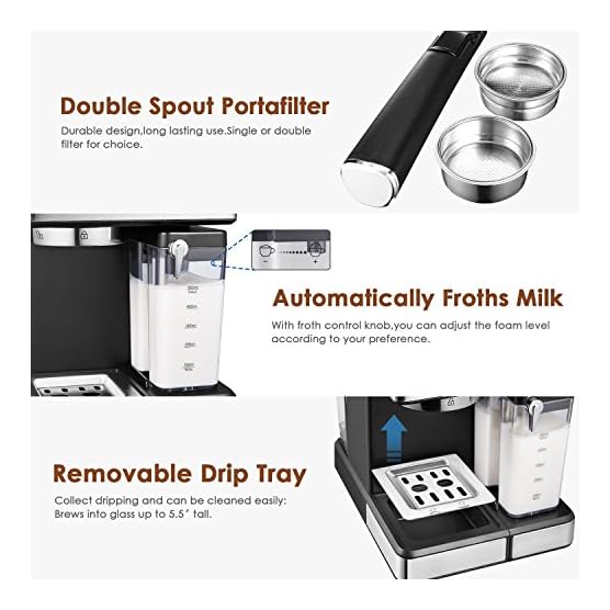 AICOOK Espresso Machine, Barista Espresso Coffee Maker with One Touch