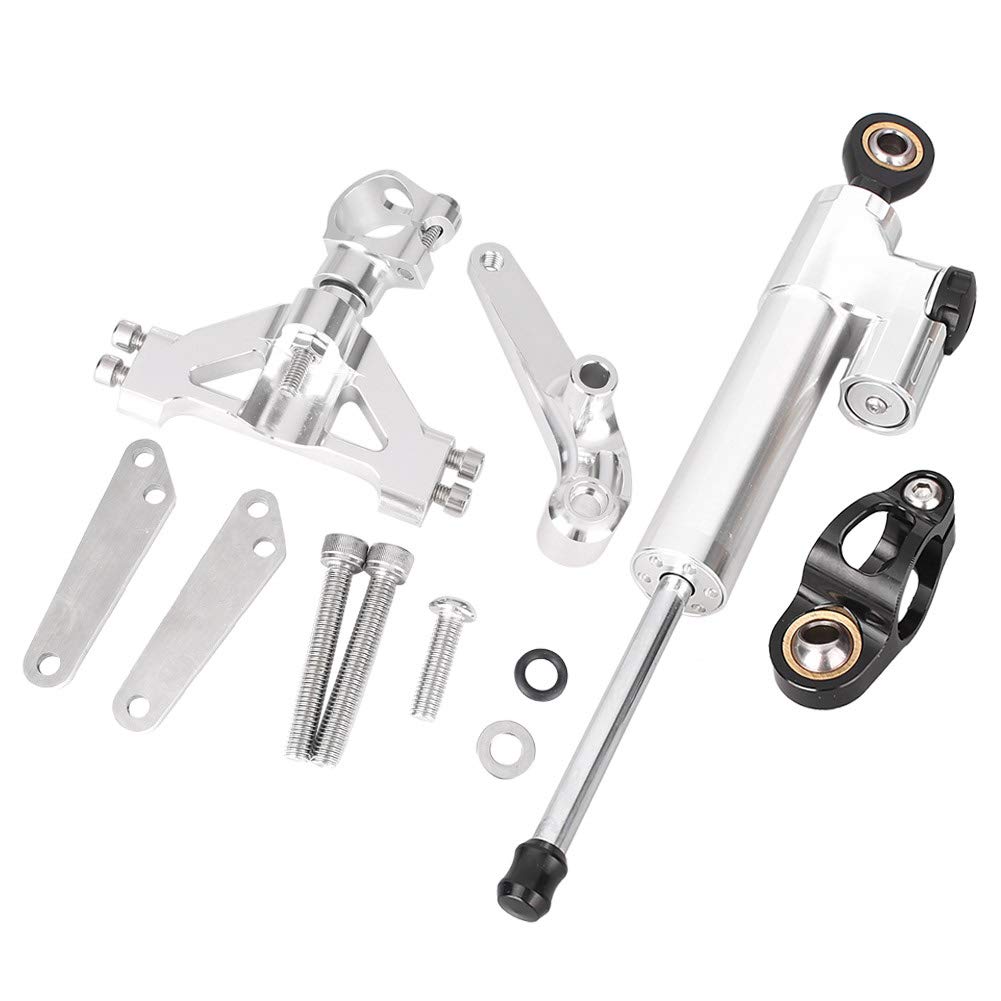 Newsmarts Motorcycle CNC Steering Damper Stabilizer Buffer Control Bar, Steering Damper with