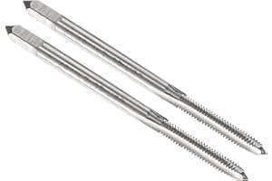 uxcell 2pcs Hand Plug Tap #4-48 UNF 2B Thread Plug Style Taps Straight Flute Screw Tapping Threading Tool High Speed Steel HS