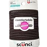 Scunci No Damage Hair Elastics, Large, Black 18 ea