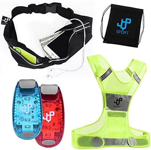 One Day Sale ! Running LED Light, Vest &amp; Belt Set | Reliable LED Safety Lights, Adjustable Reflective Vest &amp; Waterproof Running Belt Suitable For Jogging, Cycling, Biking Or Dog Walking (L/XL)