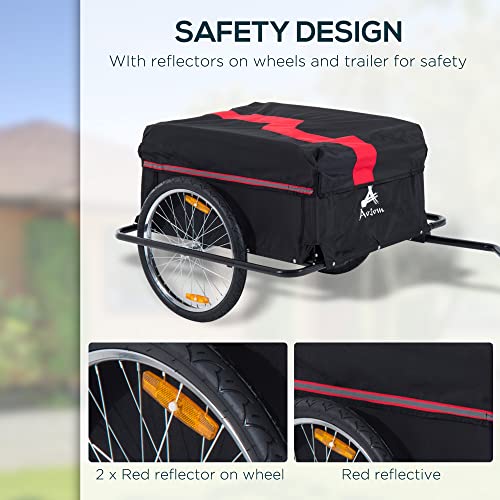 Aosom Bicycle Cargo Trailer, TwoWheel Bike Luggage Wagon Bicycle