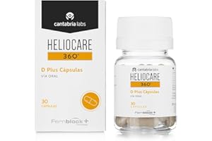 CANTABRIA LABS Heliocare 360° D Plus Cápsulas - Fotoprotección Desde el Interior, Aumenta la Resistencia al Sol, Pieles Sensibles y Períodos de Exposición Intensa, 30 cápsulas (197208.8)