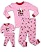 Leveret Girl Santa Matching Doll & Kid Christmas 2 Piece Pajama (Size 2-10 Years)