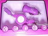 Micro Purple USB car charger retractable compatible Samsung HTC Motorola iPhone