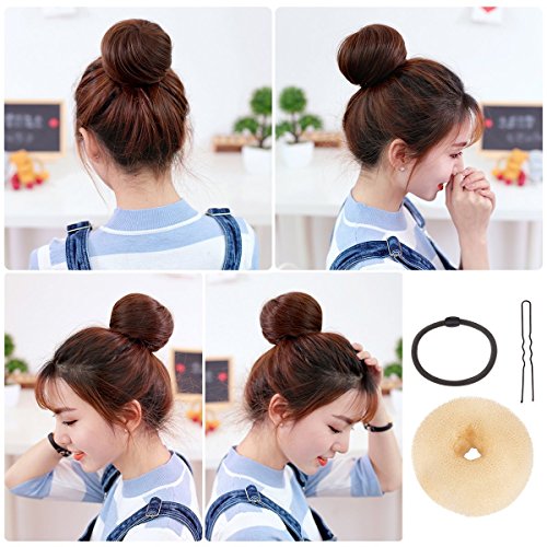 Wcysin 8 Pcs Hair Bun Crown Shapers Women Girls Perfect Hair Bun Making Styling Tools Set DIY Bun Maker Clip Curler Roller Tool Twist Donut Bun Hairstyle Tool