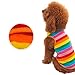 LKERLAN Rainbow Stripe Pet Vest Breathable Summer Cotton Sleeveless T-Shirt Small Dog Cat Clothes (X-Small)