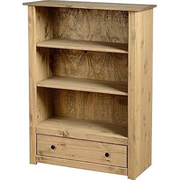Bookcase Pine 1 Drawer 3 Book Shelves Solid Wood Furniture Waxed