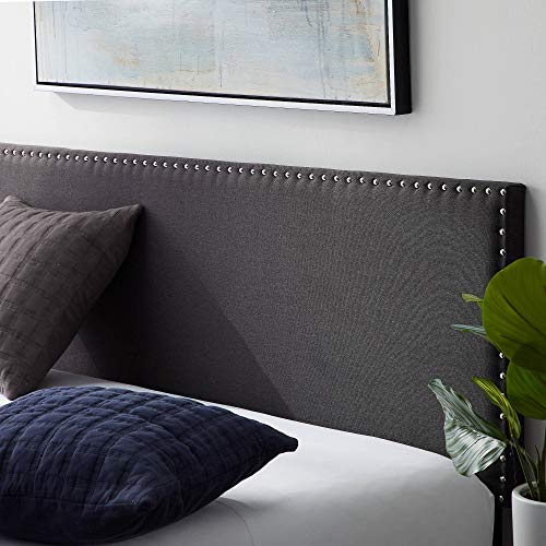 Lucid Queen Nailhead Headboard Attach to Bed Frame or Wall Mount