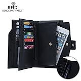 Befen Women's RFID Blocking Luxury Full Grain Genuine Leather Bifold Trifold Wallet Multi Card Organizer Holders for Ladies