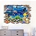 Hatop Kid Room Sea Whale Fish 3D Wall Stickers for Kids Room Removable Decoration DIY PVC Sticker