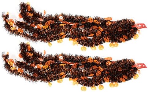 Pumpkin Garland 9ft Halloween Garland Multi-Pack Set of 2 for a Fast and Easy Halloween Decorating Solution