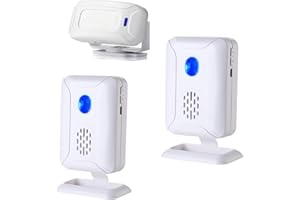 ELECPHBO Motion Sensor Doorbell Chime Alarm, Door Bell Chime for Business When Entering, Store Welcome Buzzer, Door Chimes When Door Opens, Mailbox Alert, Caregiver Reminder for Elderly (1 Sensor & 2 Doorbell)