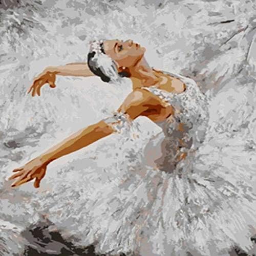 XDXART DIY 5D Diamond Painting by Number Kit Full Drill Cross Stitch Kit Craft Wall Stickers for Living Room Decoratio (Ballet Dancer)