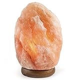 BanWood Crystal Salt Lamp With Wood Base Come With Bulb and Cord (6-7inch)