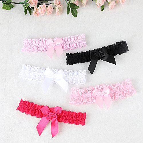 Black Bridal Garter with Bow for Bride Toss Garter Lace Wedding Garter Plus Size