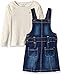 Calvin Klein Girls' Denim Jumper with Tee Set